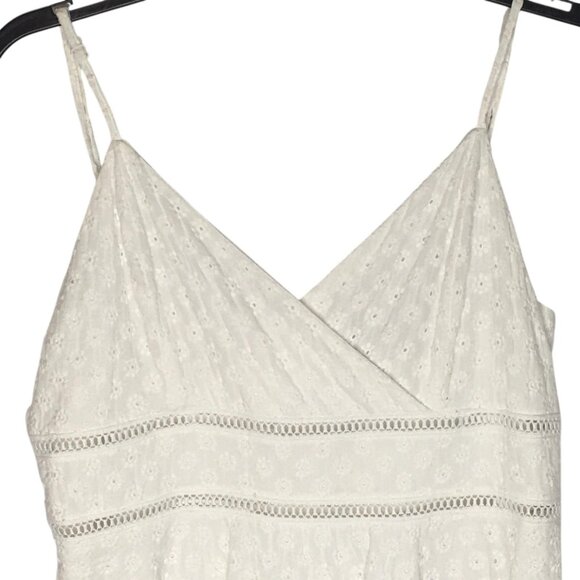 Trixxi Dress Womens XL Eyelet Sleeveless Lined Summer Boho Floral Zip Back - Picture 2 of 15